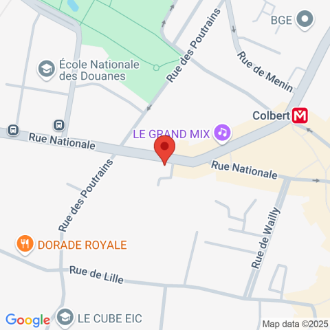 Carte Google Maps affichant la position de la structure