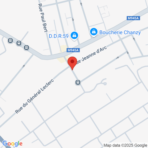 Carte Google Maps affichant la position de la structure